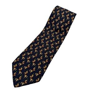 Brooks Brothers Makers Silk Tie Navy Equestrian Horse Print Classic Novelty